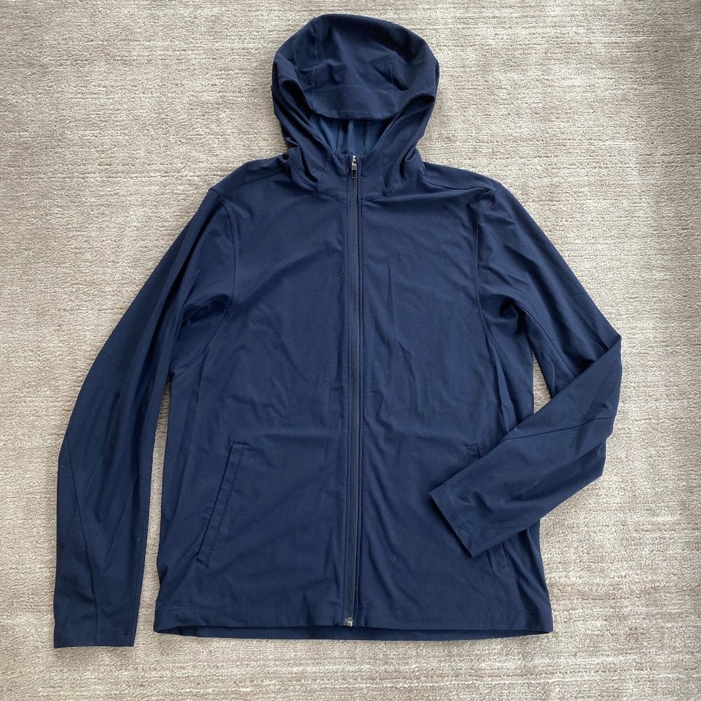 lululemon lightweight men's full zip jacket with hood, navy Large
